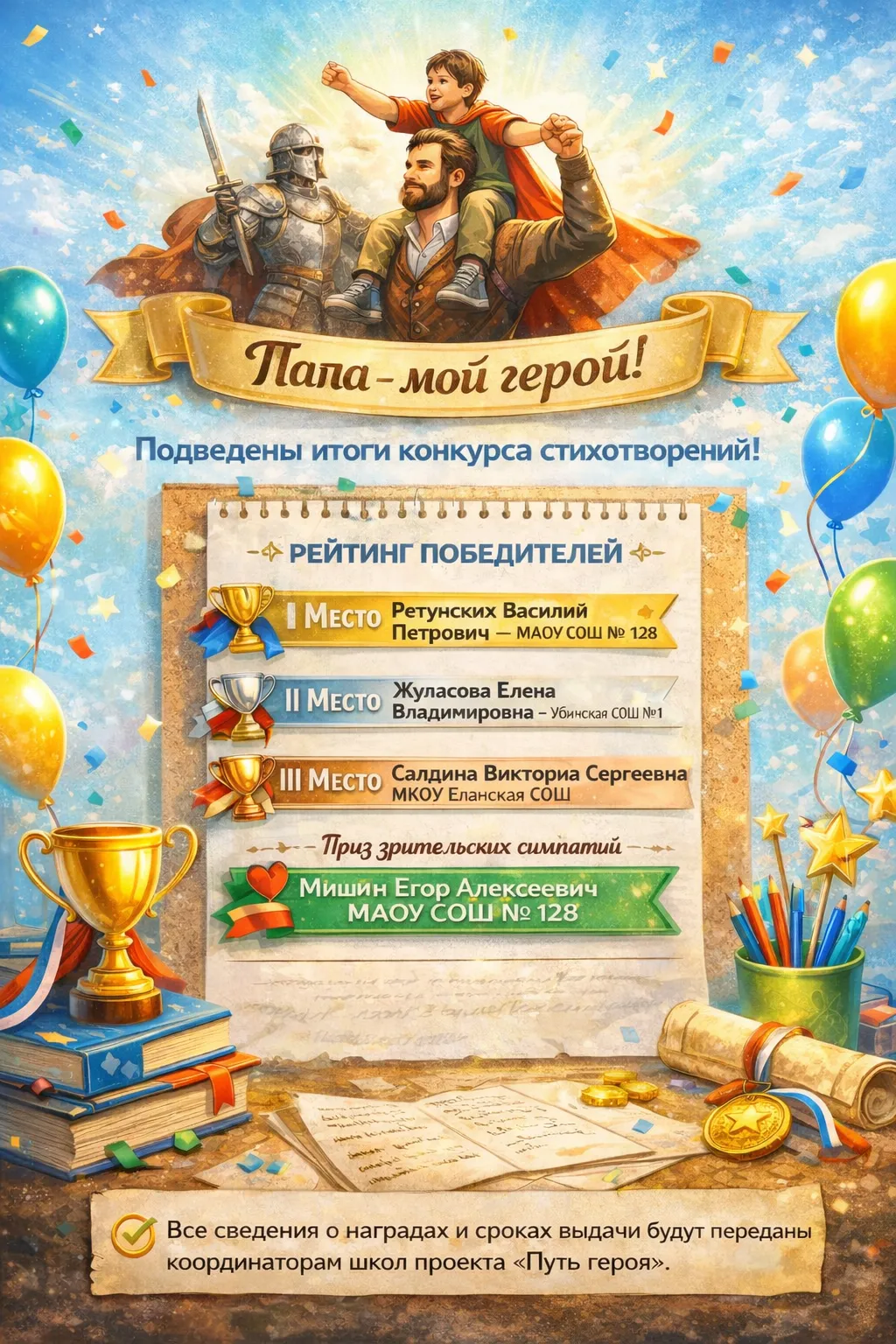 Новости благотворительного фонда Итоги конкурса стихотворений